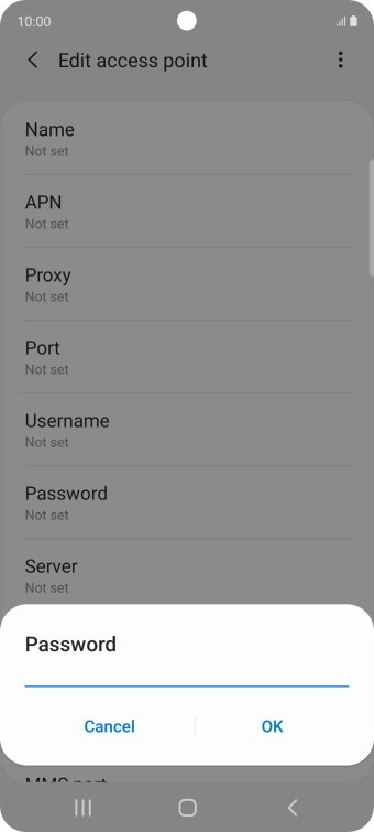 Key in password and press OK.