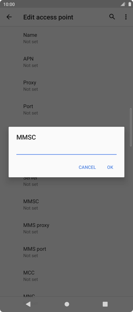Key in http://mmsc.mms.o2.co.uk:8002 and press OK.