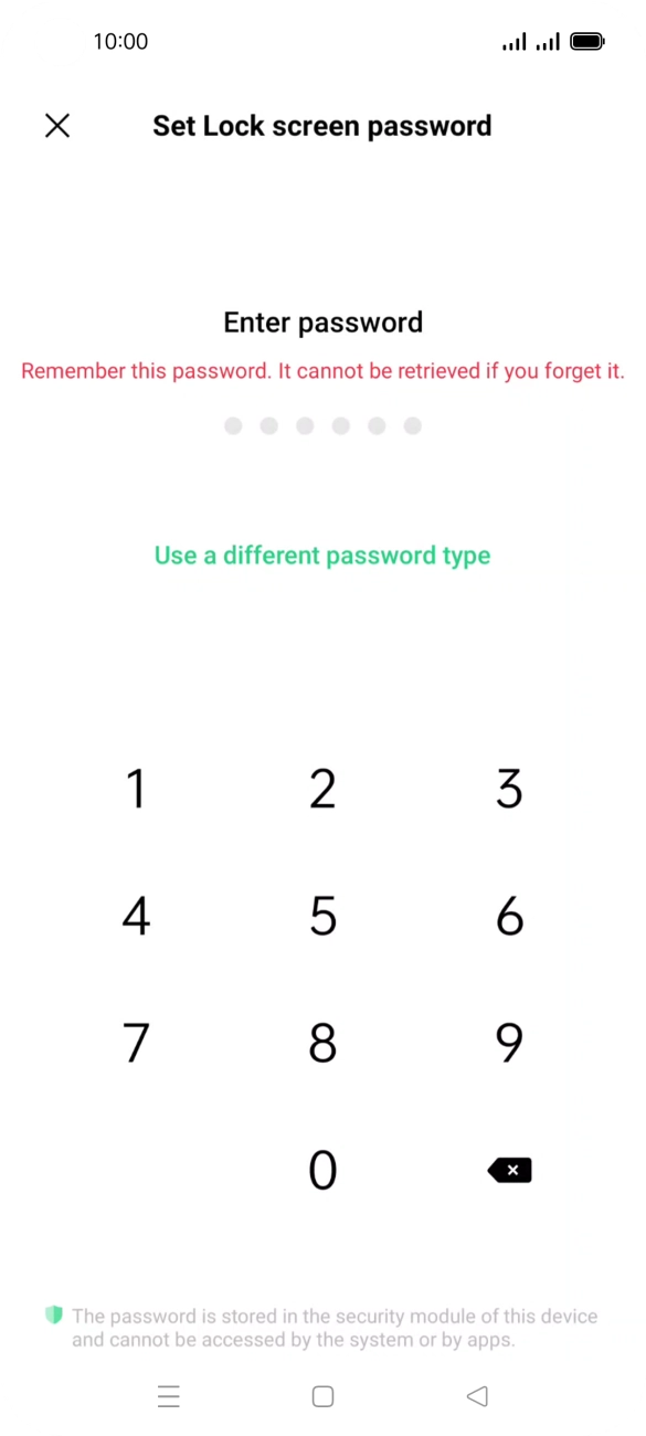 Press Use a different password type.