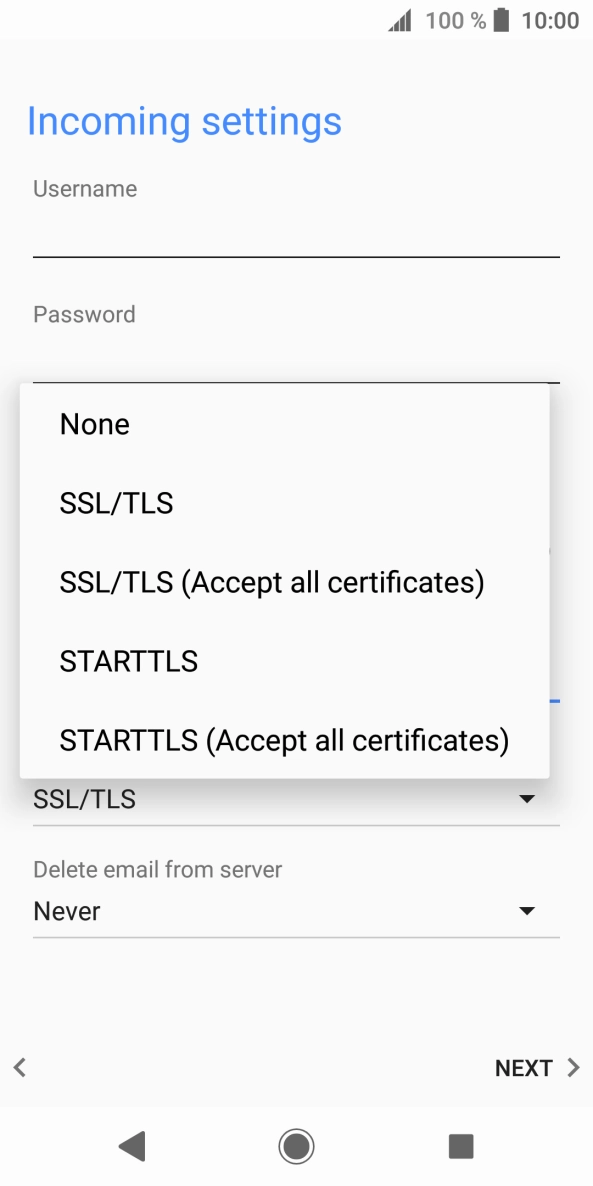 Press None to turn off the function.