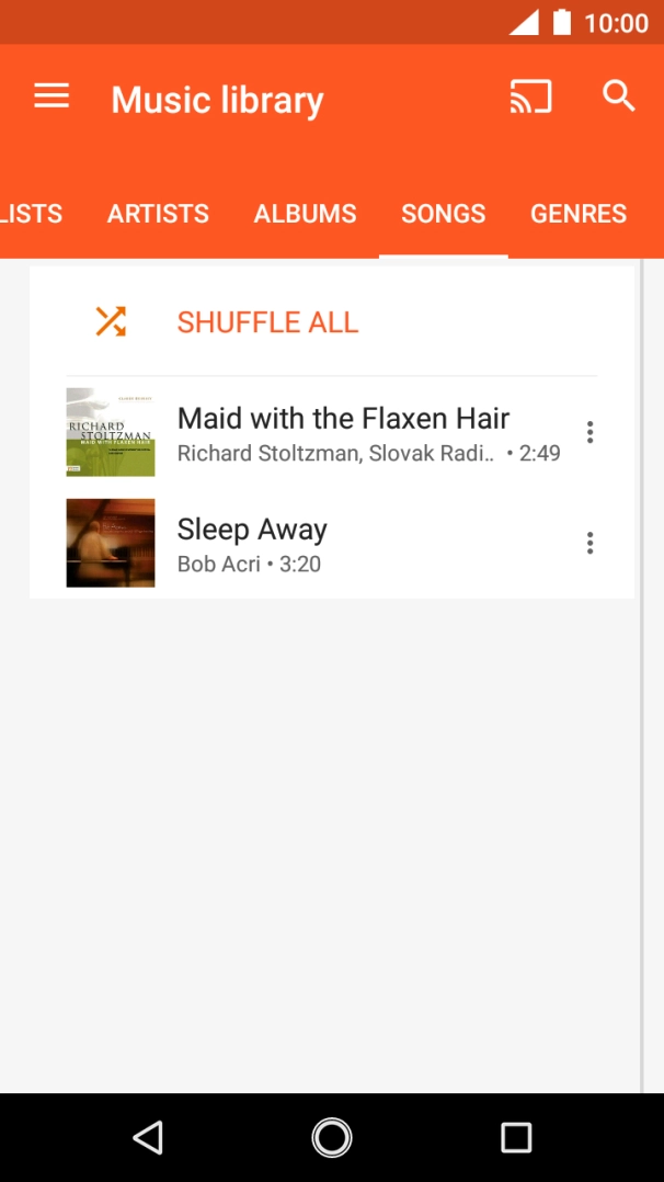 Press the required audio file.