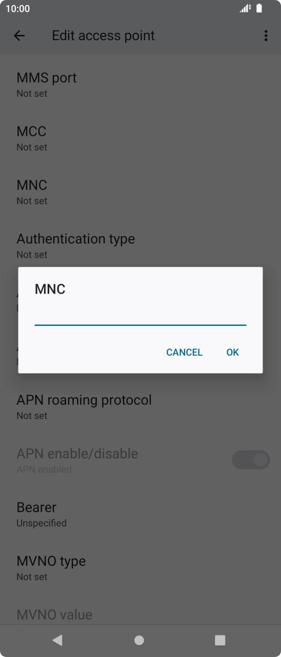 Key in 10 and press OK. Key in 10 and press OK.