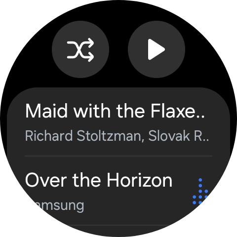 Press the required audio file.