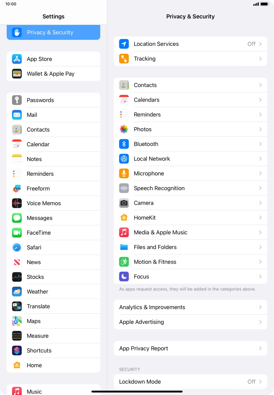 Press App Privacy Report.