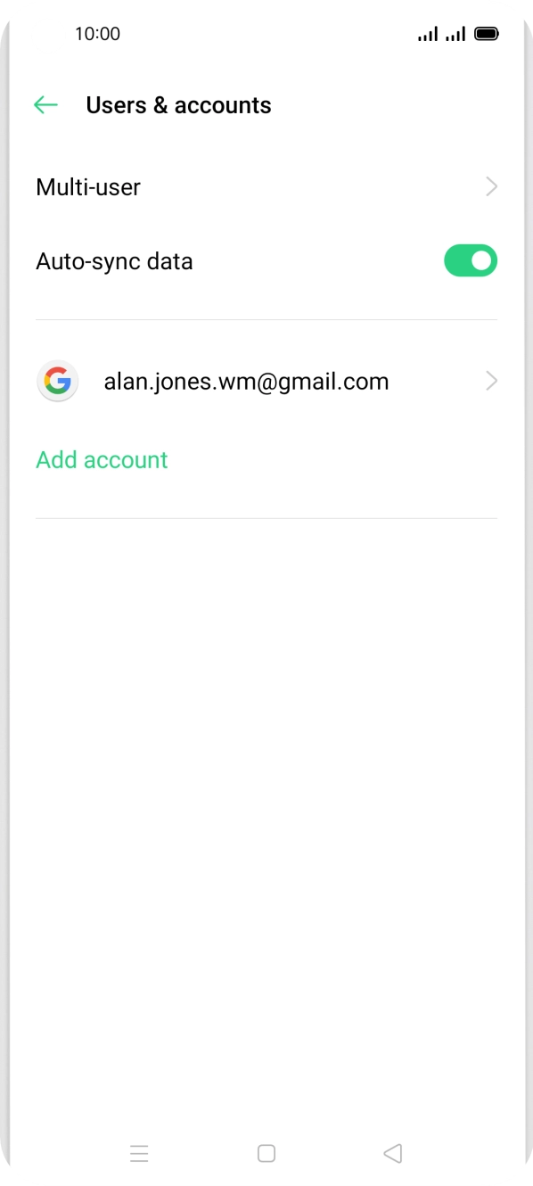 Press Add account. Press Add account.