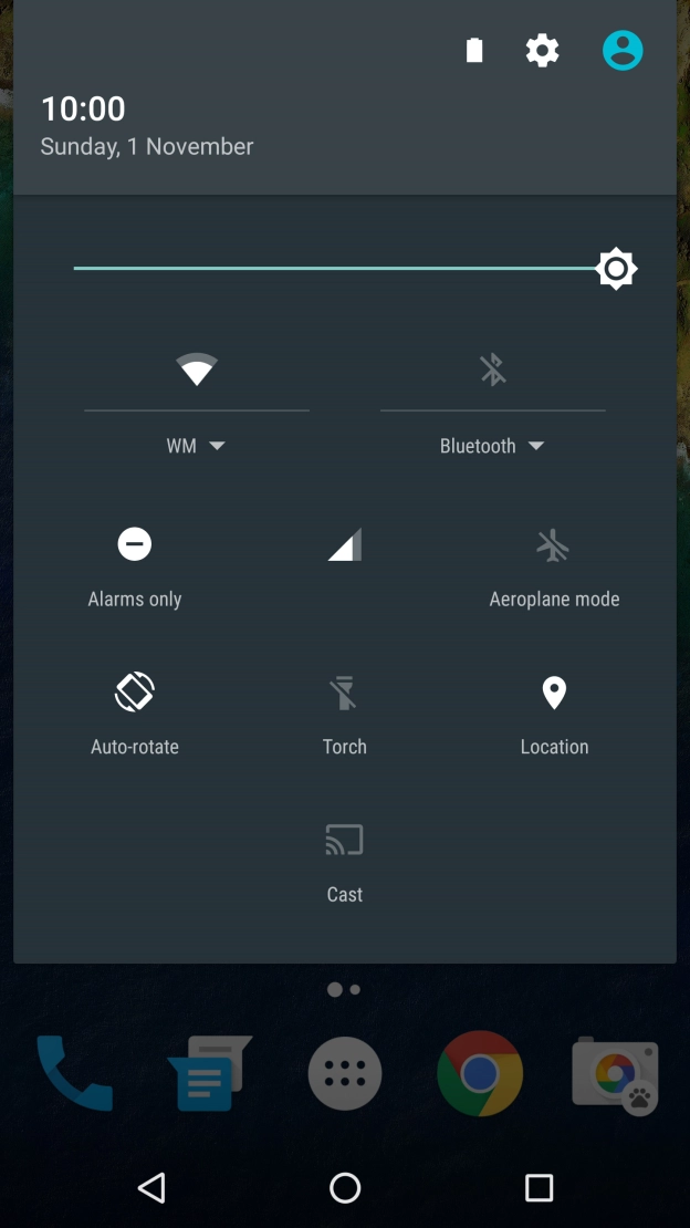 Press the settings icon.
