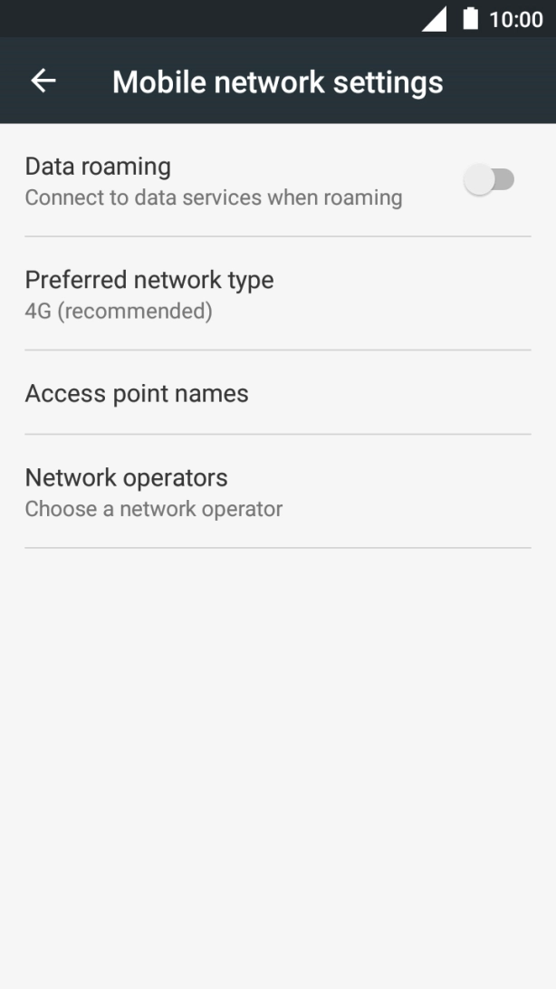 Press Access point names. Press Access point names.