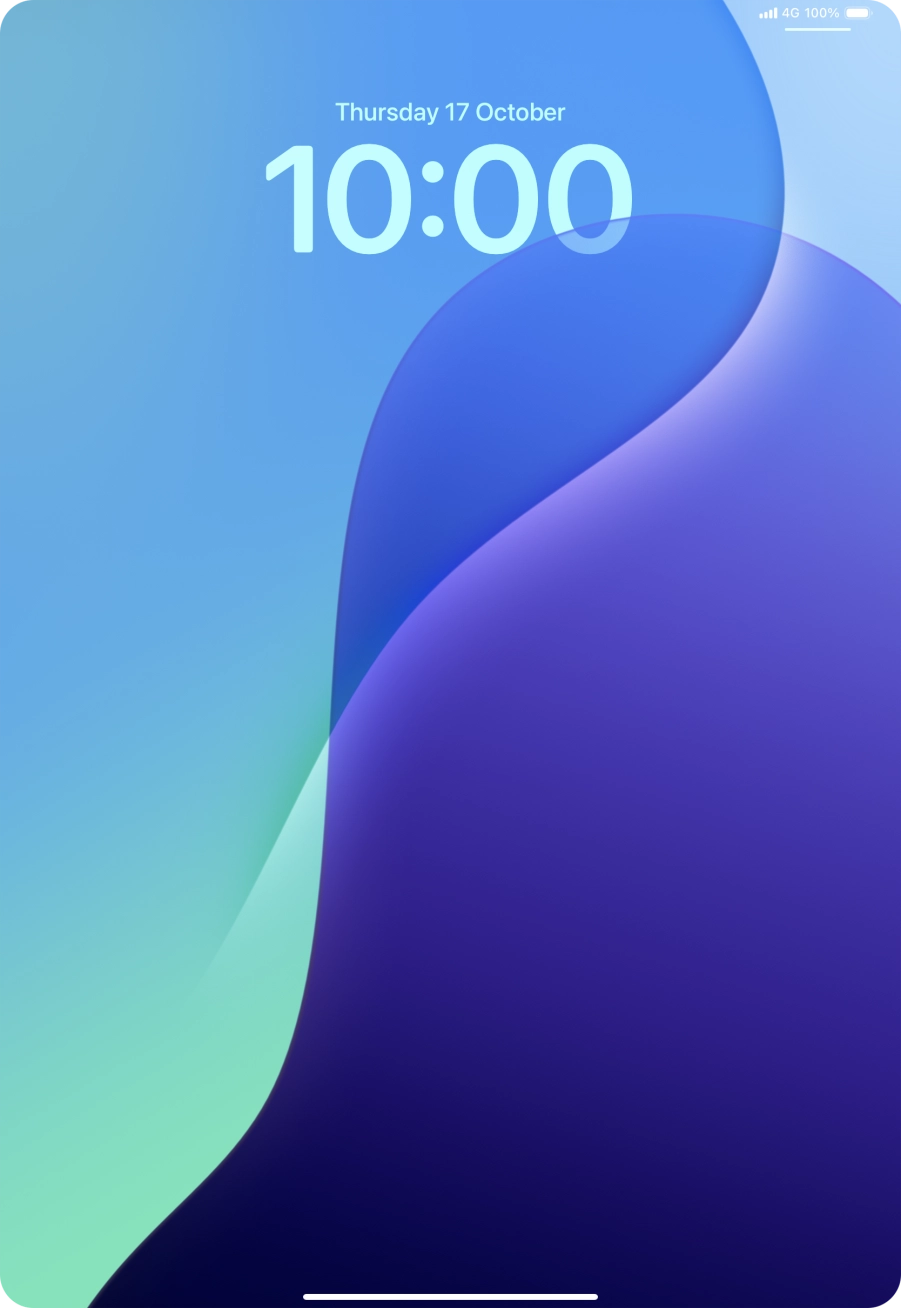 Press and hold anywhere on the lock screen.