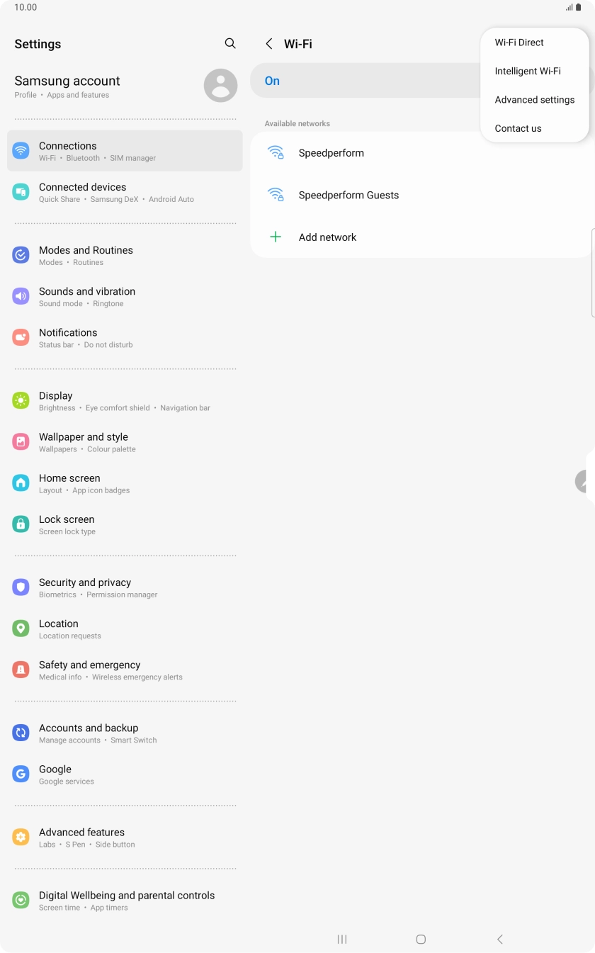 Press Intelligent Wi-Fi.