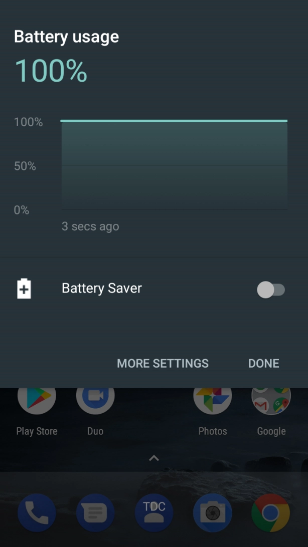 Press the indicator next to 'Battery Saver' to turn the function on or off.