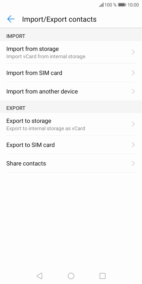 Press Import from SIM card.