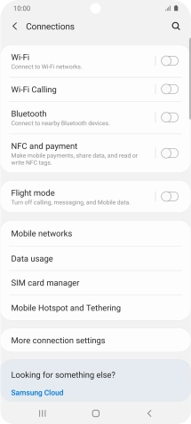 Press Mobile Hotspot and Tethering.
