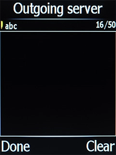 Highlight the field below 'Outgoing server' and key in the name of your email provider's outgoing server.