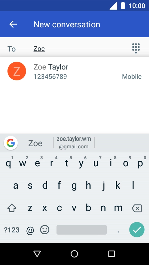 Press the required contact. Press the required contact.
