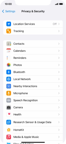 Press Location Services.