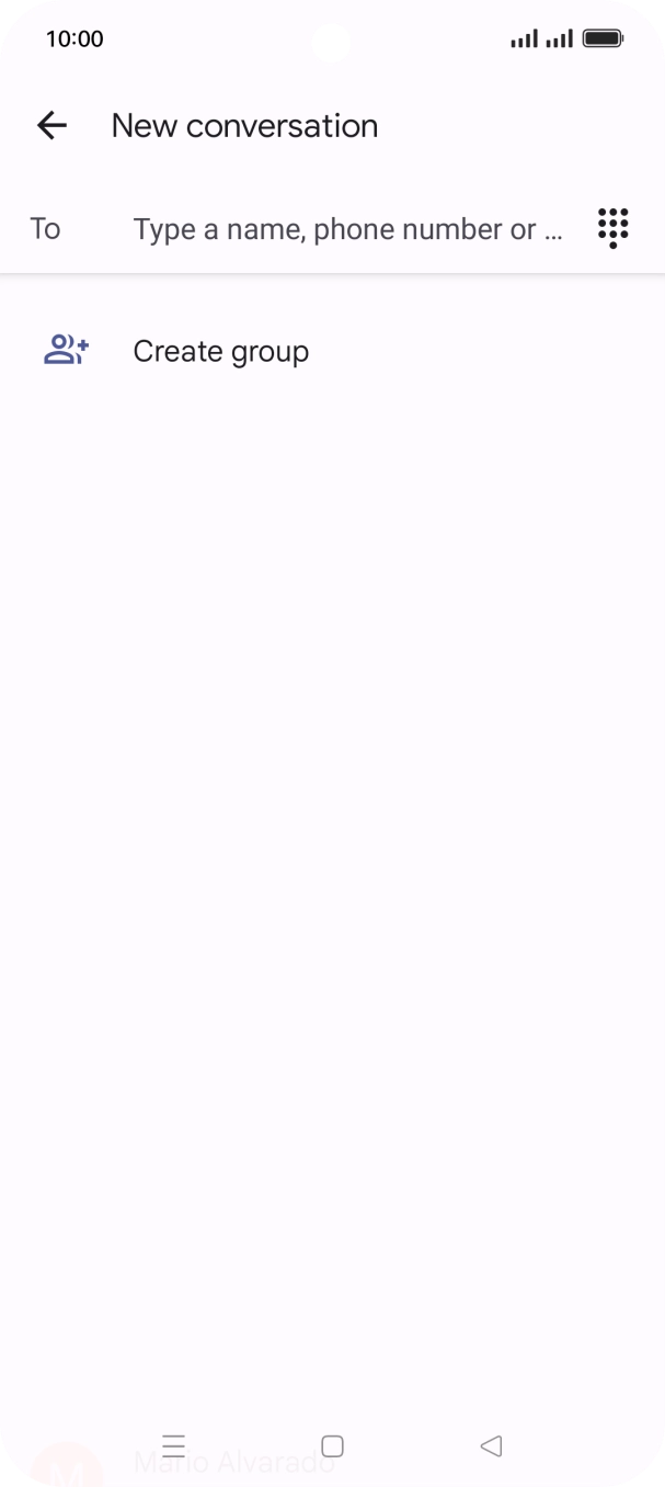 Press the search field and key in the first letters of the recipient's name. Press the search field and key in the first letters of the recipient's name.