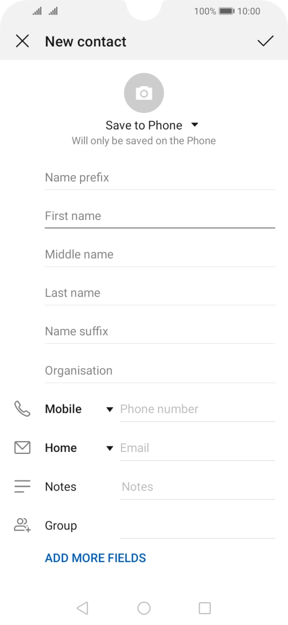 Press First name and key in the required first name.