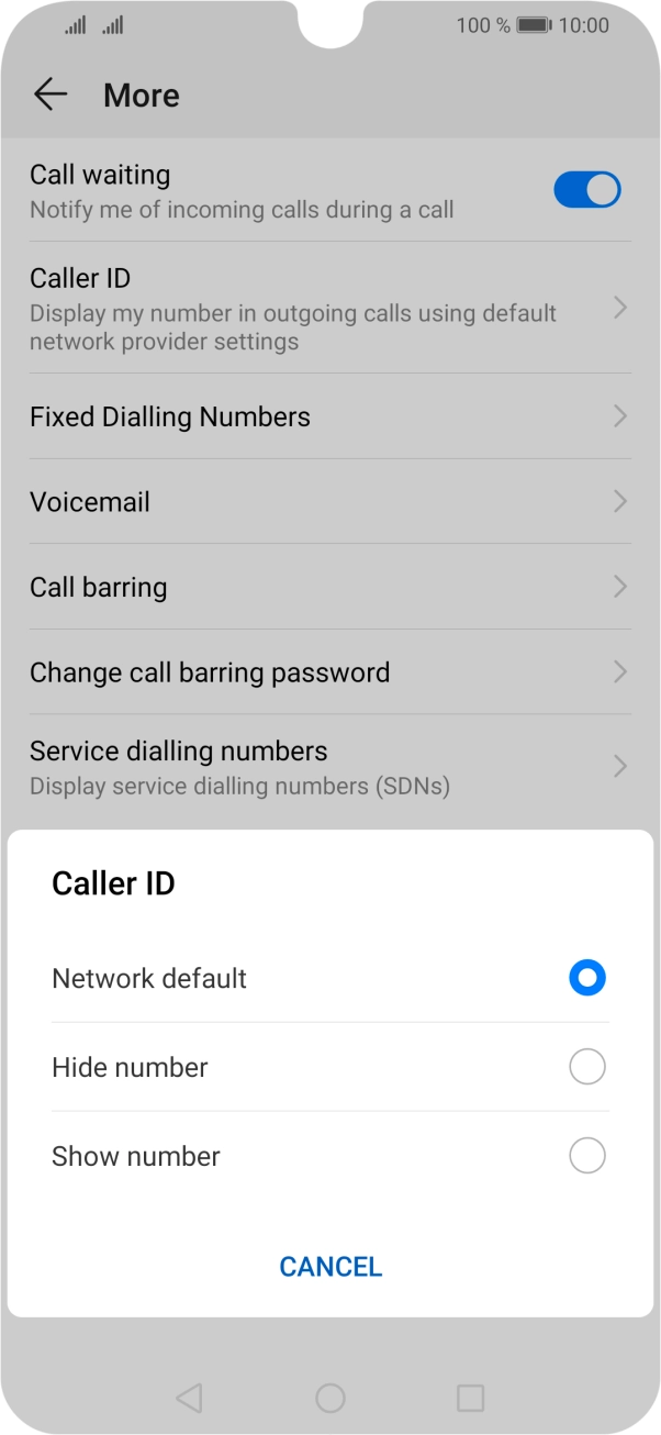 Press Show number to turn on caller identification.