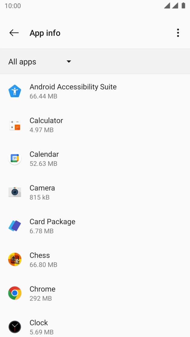 Press the required app.