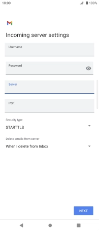 Press the field below 'Port' and key in 110.