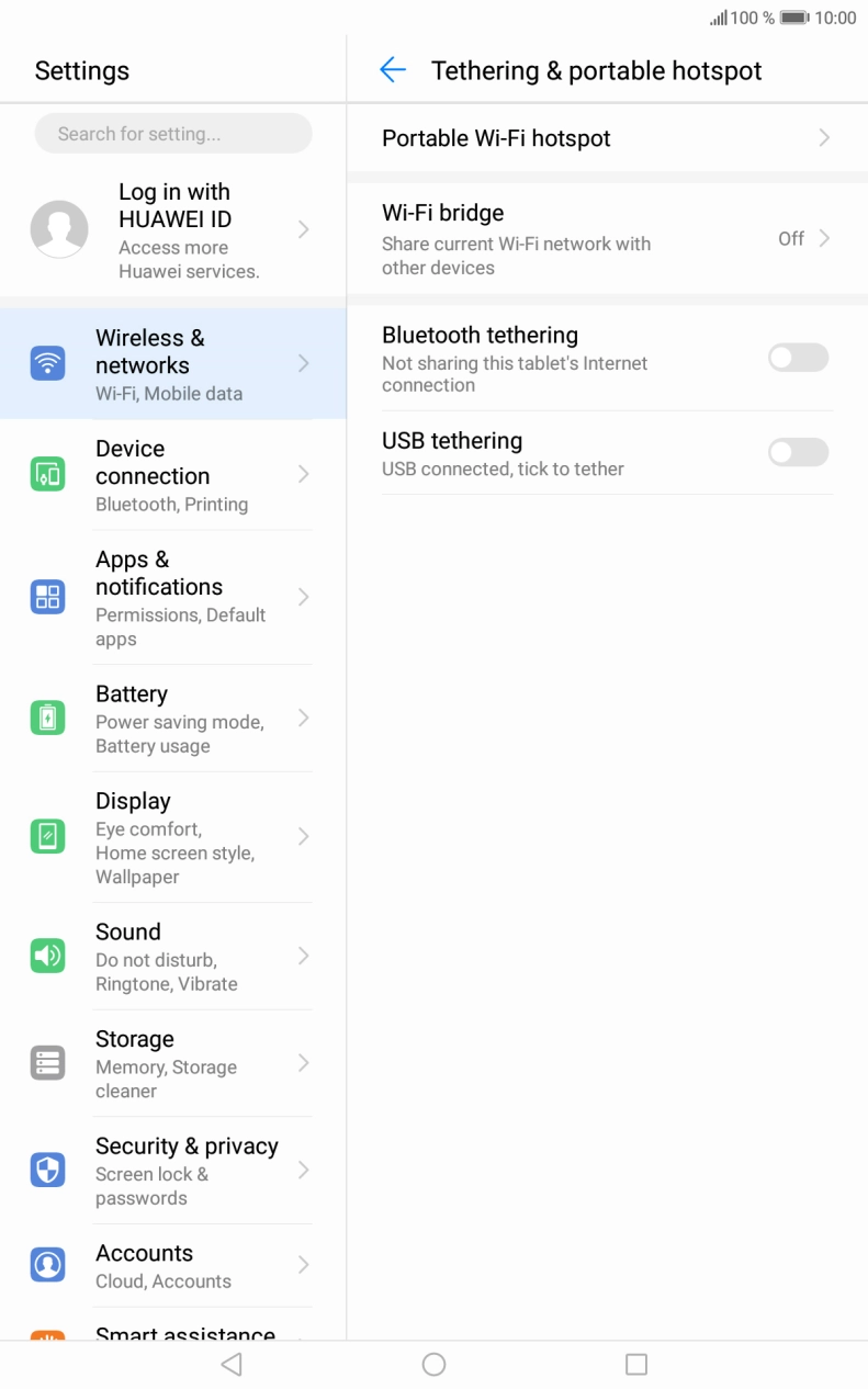 Press Portable Wi-Fi hotspot. Press Portable Wi-Fi hotspot.
