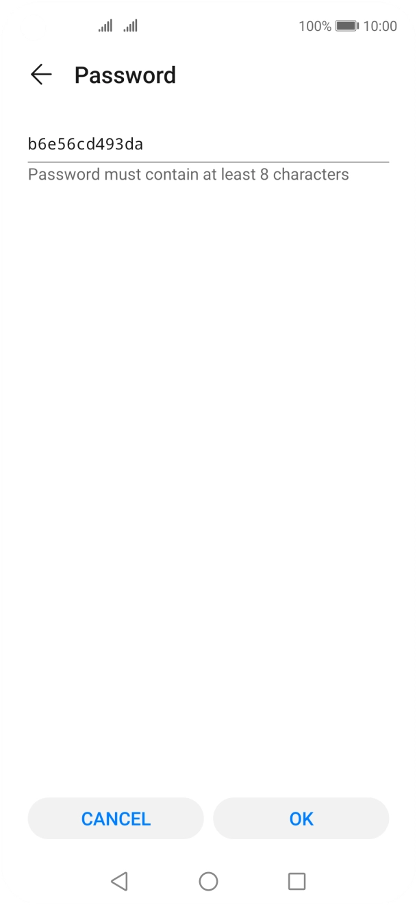 Key in the required password and press OK. Key in the required password and press OK.