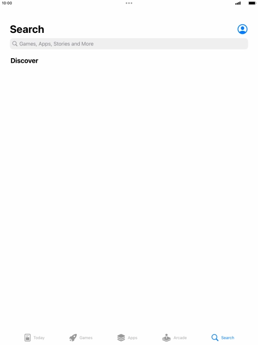 Press the search field.