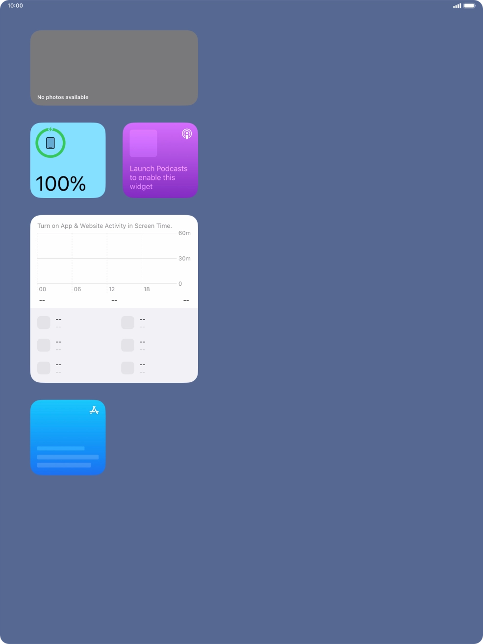 Press and hold the required widget until a pop-up menu is displayed. Press and hold the required widget until a pop-up menu is displayed.