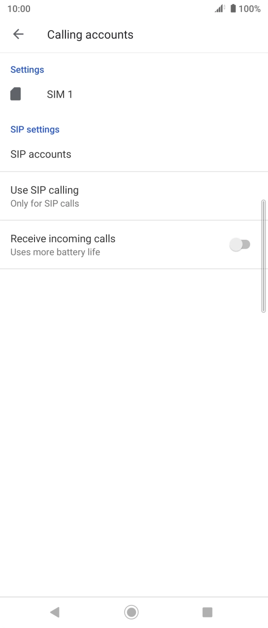 Press the name of the SIM. Press the name of the SIM.