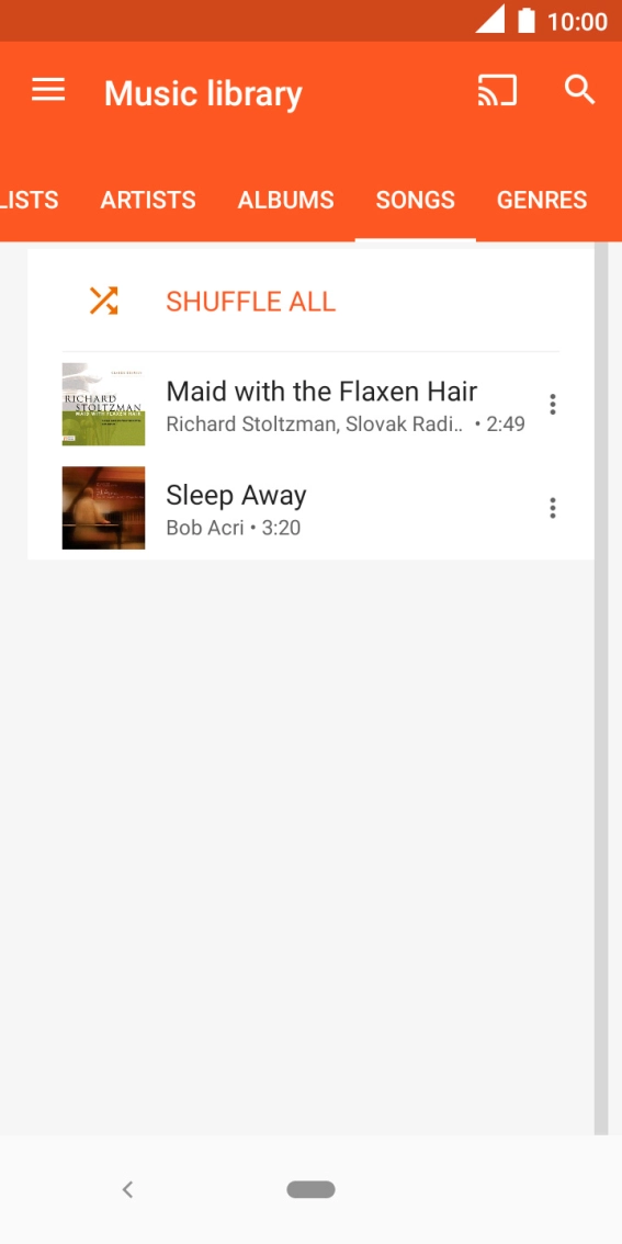 Press the required audio file. Press the required audio file.