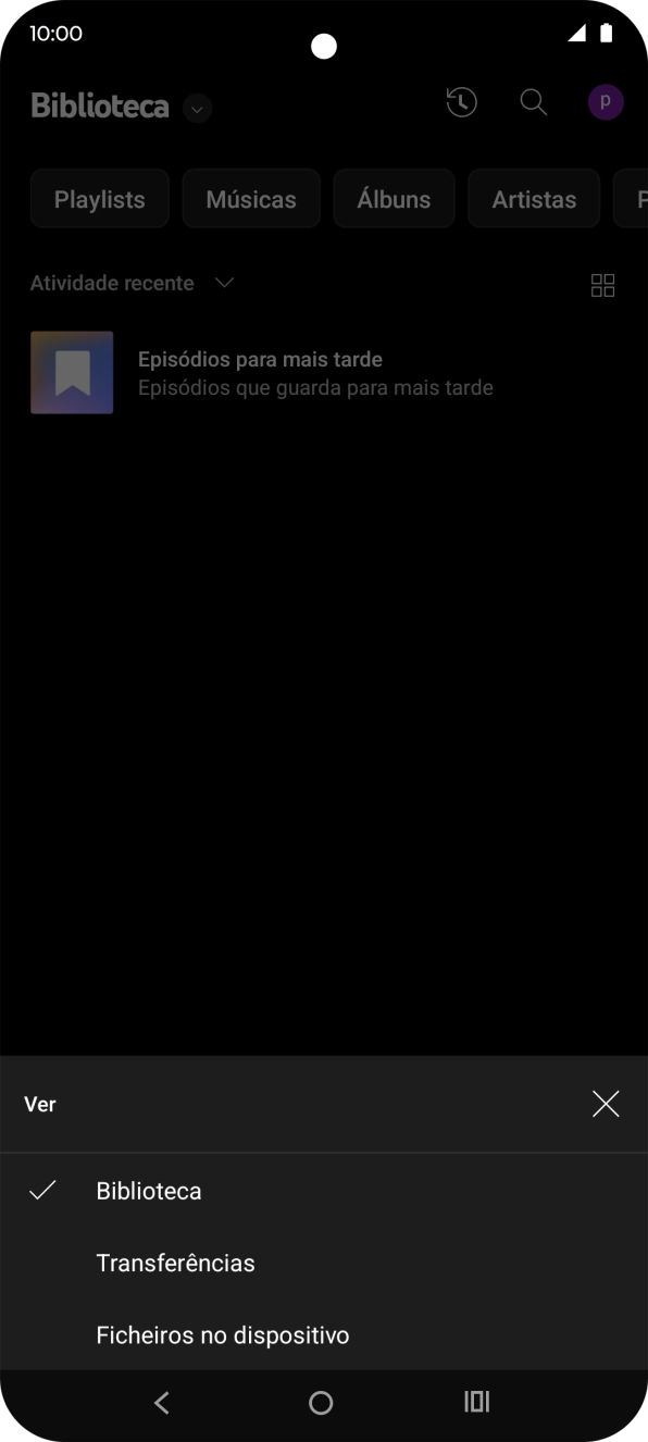 Prima a categoria pretendida e dirija-se ao ficheiro de música pretendido.