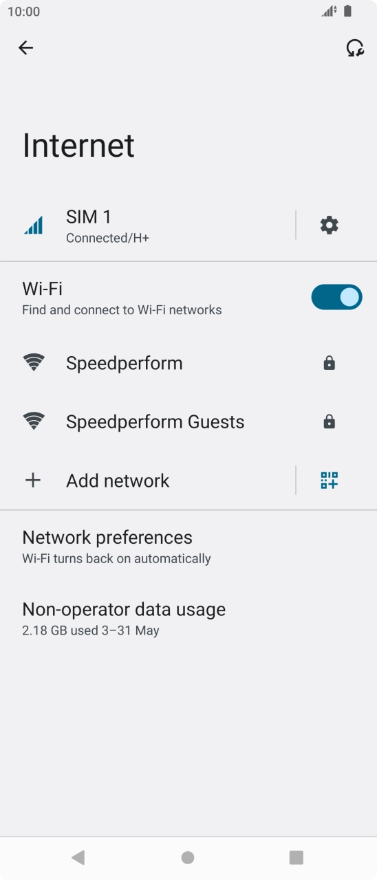 Press the required WiFi network.