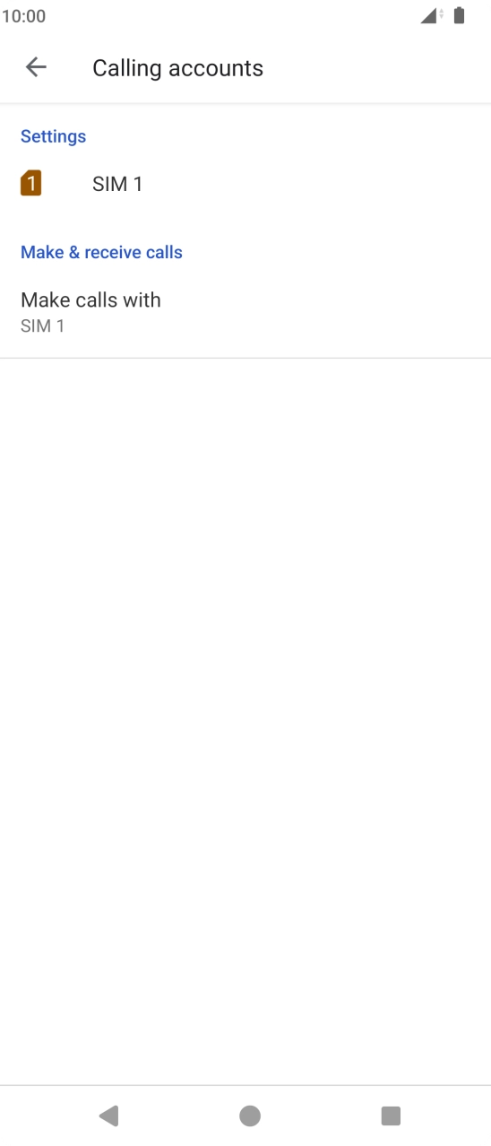 Press the name of the SIM. Press the name of the SIM.