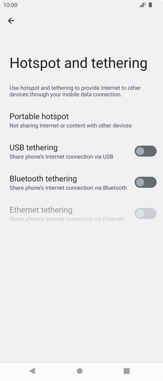 Press Portable hotspot. Press Portable hotspot.