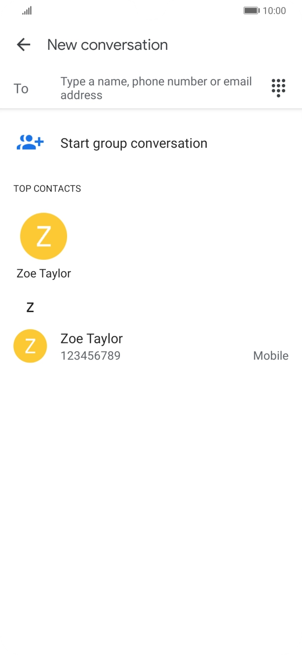 Press the field next to 'To' and key in the first letters of the recipient's name. Press the field next to 'To' and key in the first letters of the recipient's name.