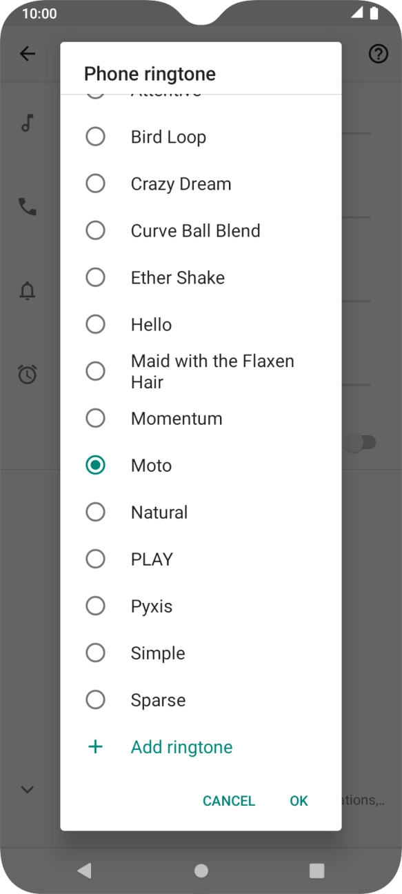 Press the required ring tones to hear them.