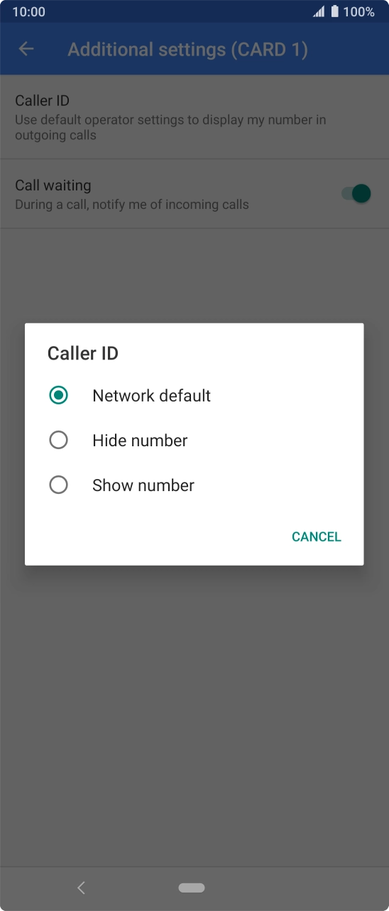 Press Show number to turn on caller identification.