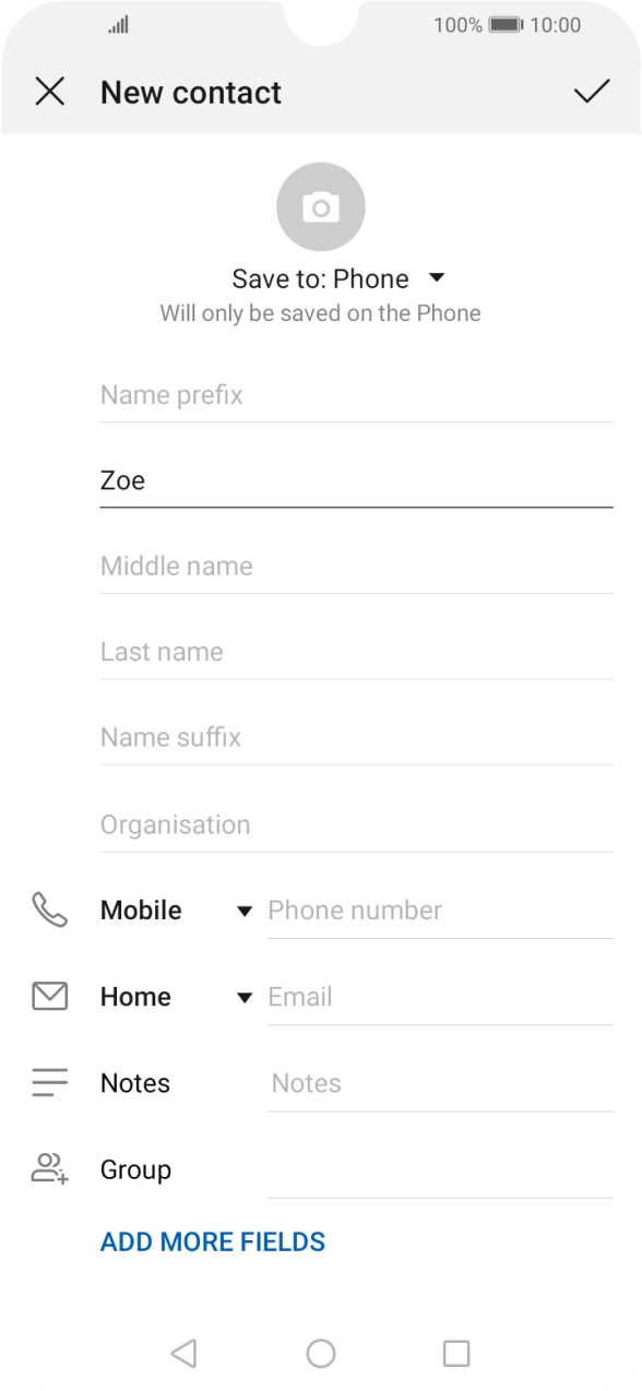 Press Last name and key in the last name.