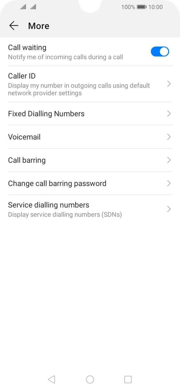 Press Call barring. Press Call barring.