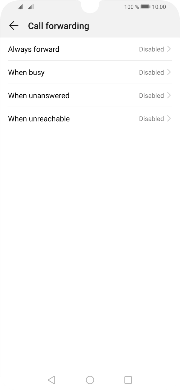 Press the required divert type. Press the required divert type.