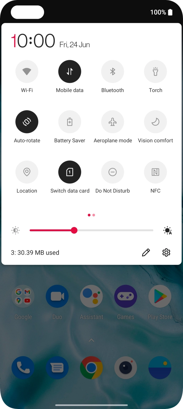 Press the settings icon. Press the settings icon.
