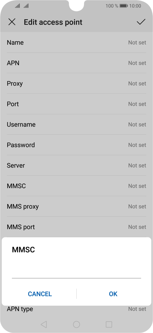 Key in http://mmsc.mms.o2.co.uk:8002 and press OK.