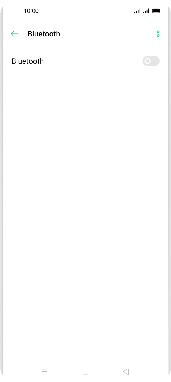 Press the indicator next to 'Bluetooth' to turn on the function.