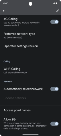 Press the indicator next to 'Automatically select network' to turn off the function and wait while your phone searches for networks.
