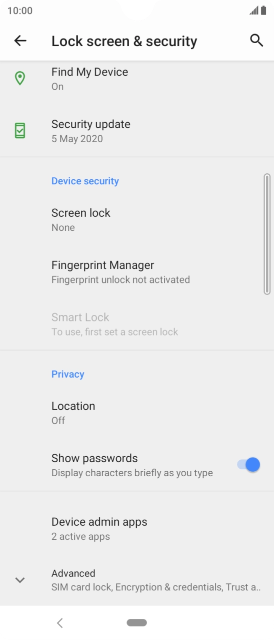 Press the Home key to return to the home screen.
