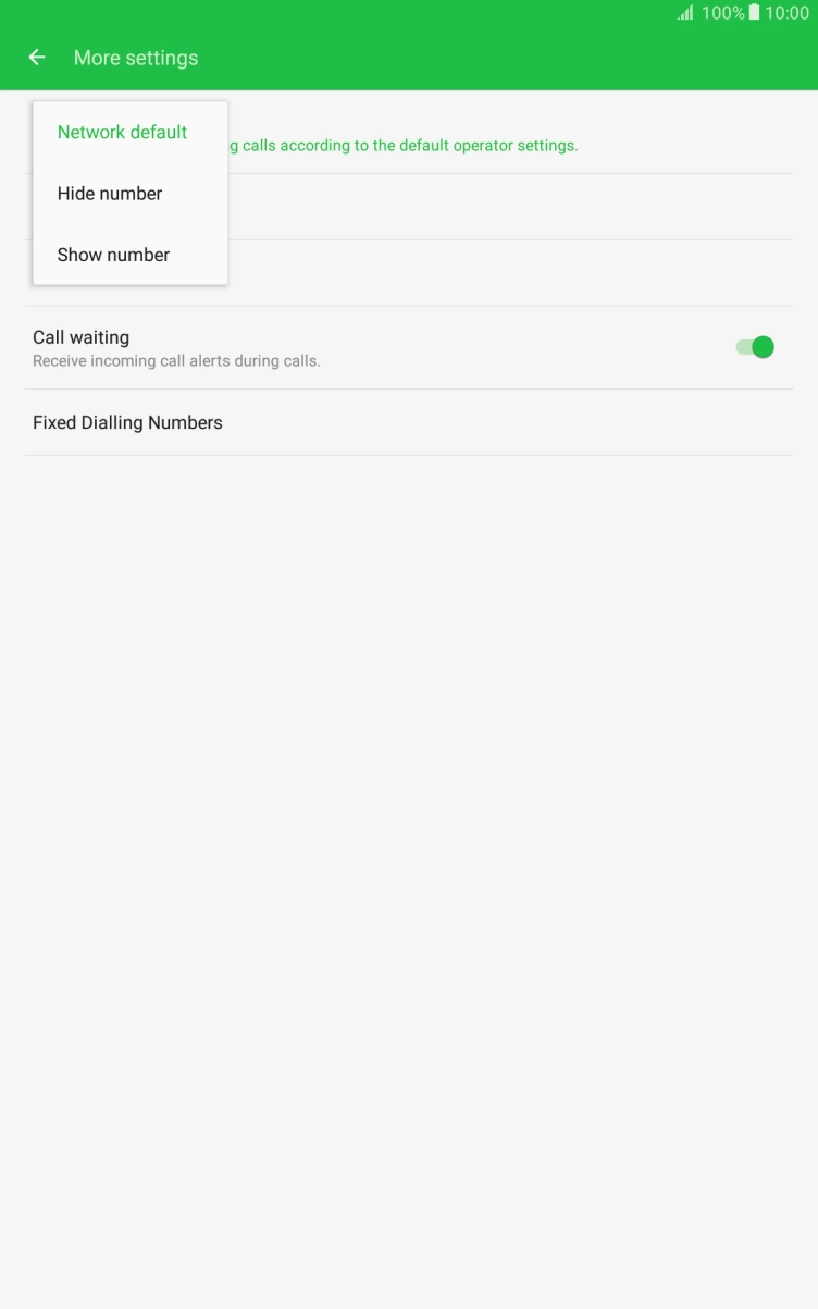 Press Show number to turn on caller identification.