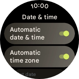 Press the indicator next to 'Automatic time zone' to turn off the function.