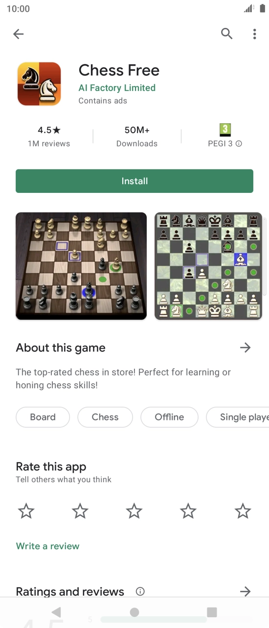 Press Install and follow the instructions on the screen to install the app.