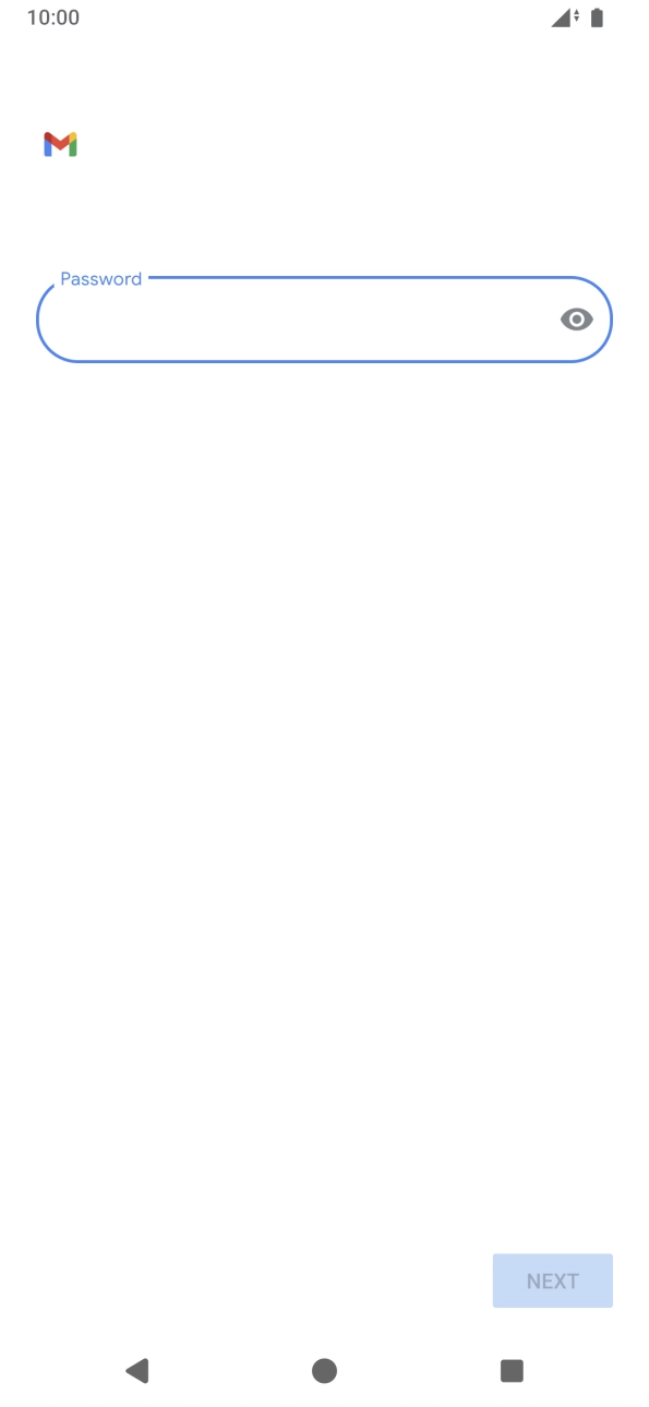 Press the field below 'Password' and key in the password for your email account. Press the field below 'Password' and key in the password for your email account.