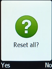 Press the Navigation key to confirm. Wait a moment while the factory default settings are restored. Follow the instructions on the screen to set up your phone and prepare it for use.